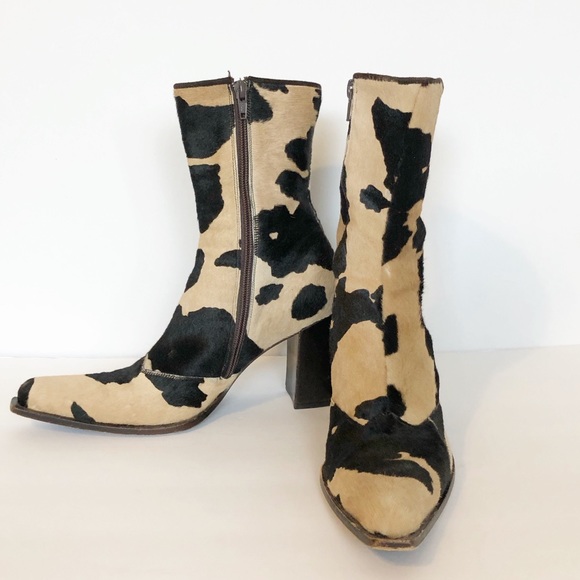 Omari Shoes - Omari Calf Fur Vintage Boots, Made in Italy SZ 7.5